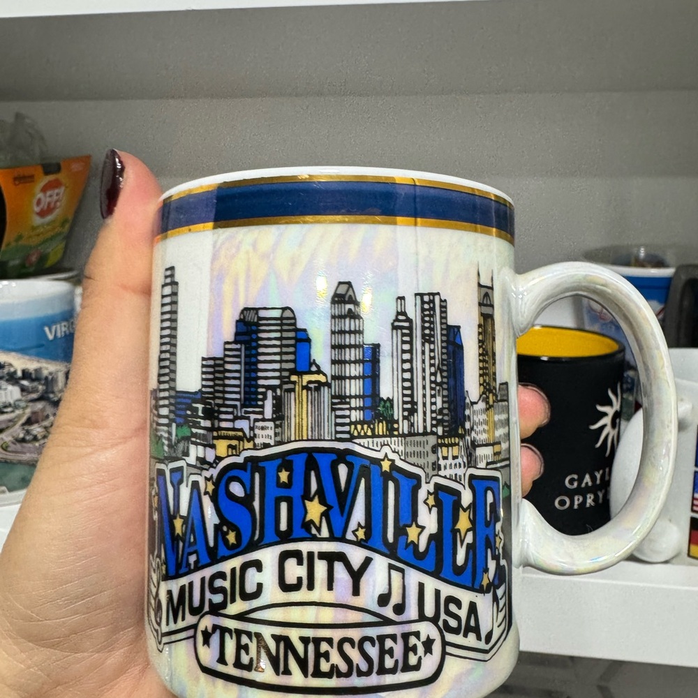 Nashville Skyline Mug - White and Blue